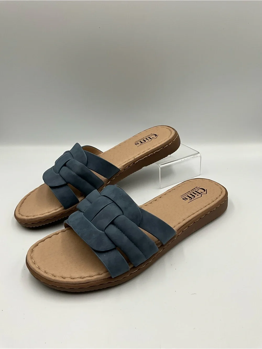 Cliffs White Mountain Sandals Size 9.5 Blue Braided Slide Sandals